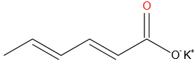 Structuurformule E202 - kaliumsorbaat