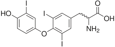 structuurformule trijodothyronine (T3)