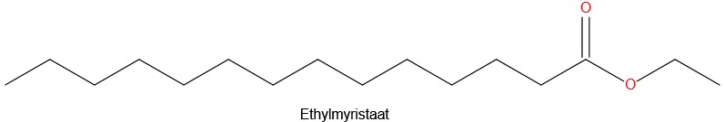 structuurformule van ethylmyristaat