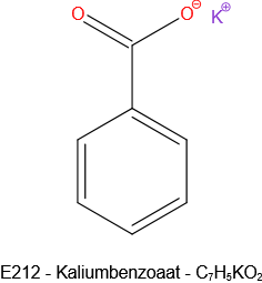 structuurformule van kaliumbenzoaat